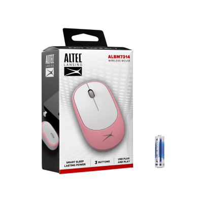 Altec Lansing ALBM7314 Pembe 2.4GHz USB 1200DPI Alkalin Pilli Kablosuz Mouse - 7