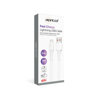 Apricot APC-A130L Lightning 1M. 3.4A Şarj Data Kablosu - 2