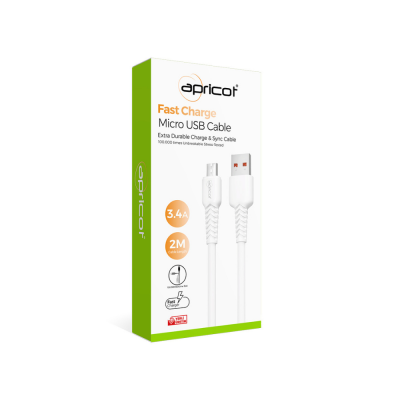 Apricot APC-A230M Micro USB 2M 2A Şarj Data Kablosu - 2