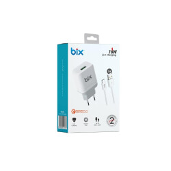 BXQC18M 18W QC 3.0 Hızlı Şarj Cihazı ve Type-C USB Kablo Beyaz - 5