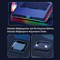 Bix BX-CP02G RGB Gaming Laptop & Notebook Soğutucu - 4