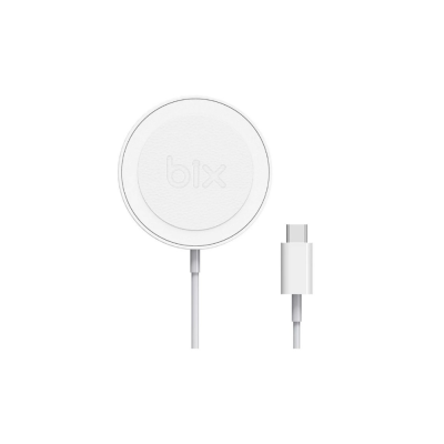 Bix BXMG15 15W Manyetik Magsafe iPhone 12 - 15 ve Airpods Uyumlu Beyaz Kablosuz Şarj Cihazı - 1