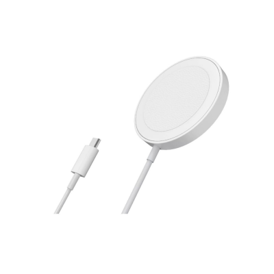 Bix BXMG15 15W Manyetik Magsafe iPhone 12 - 15 ve Airpods Uyumlu Beyaz Kablosuz Şarj Cihazı - 2