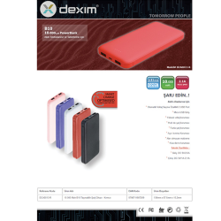 Dexim DCA0013-R 2 USB Kırmızı 10000mAh Powerbank - 3