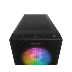 Everest FACED V1 Mesh Temperli Camlı 4x12cm Sabit Rainbow Fanlı ATX Mid-T Gaming Oyuncu Kasası - 5