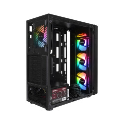 Everest FACED V3 Mesh 500W Temperli Camlı 4x12cm Sabit Rainbow Fanlı ATX Mid-T Gaming Oyuncu Kasası - 3