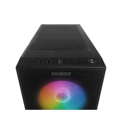 Everest FACED V3 Mesh 500W Temperli Camlı 4x12cm Sabit Rainbow Fanlı ATX Mid-T Gaming Oyuncu Kasası - 5