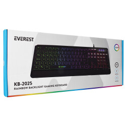 Everest KB-2025 Siyah Rainbow USB Gaming Oyuncu Klavye - 6