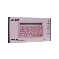 Everest KB-BT84 Pembe & Gri Bluetooth İnce Kablosuz Klavye - 8