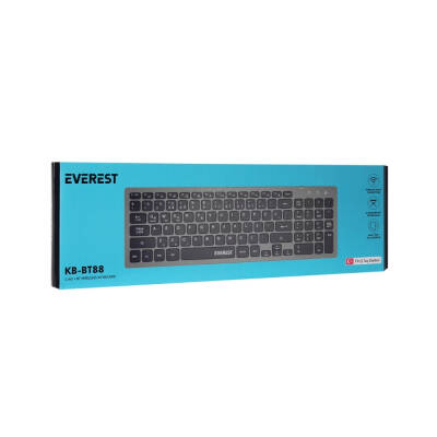 Everest KB-BT88 Siyah/Gri Bluetooth Ultra İnce Q Mac/Win/Android/Ios Uyumlu Kablosuz Klavye - 7