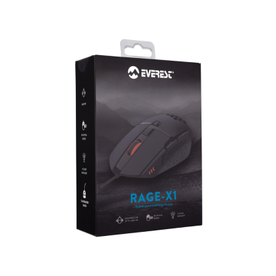 Everest RAGE-X1 USB 6400DPI Gaming Oyuncu Mouse - 6
