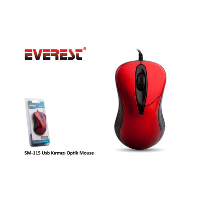 Everest SM-115 Usb Kırmızı Optik Mouse - 3