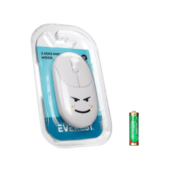 Everest SM-26 FASHION Beyaz Kabartmalı Kablosuz Mouse - 6