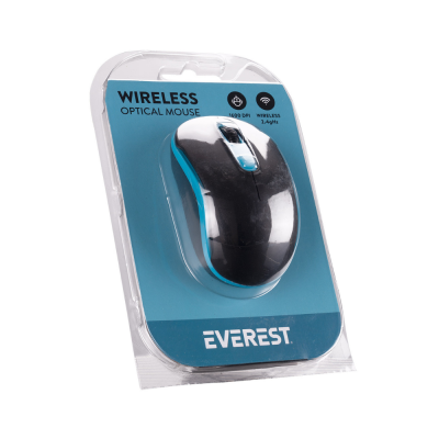 Everest SM-804 USB Siyah Mavi 1600DPI Kablosuz Mouse - 5