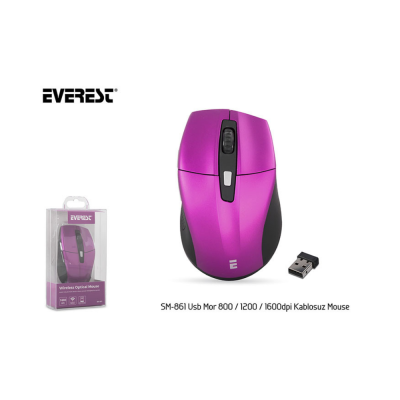 Everest SM-861 Mor Kablosuz Sessiz Mouse - 5