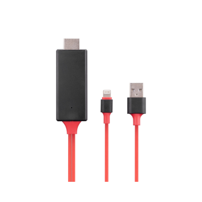 Hytech HY-XO53 Görüntü Aktarıcı Kırmızı/Siyah Lightning to HDMI USB 2m Mobil Telefon Uyumlu Kablo - 1