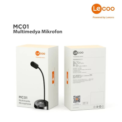 Lenovo Lecoo MC01 Kablolu Multimedya 360° Bükülebilir AUX Girişli Siyah Masaüstü Mikrofon - 4