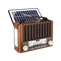 Mikado MDR-310 Ahşap USB- TF Destekli FM/AM/SW BT SOLAR 3 Band Klasik Radyo - 1