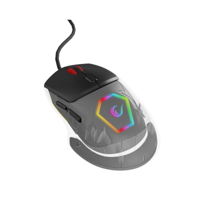 Rampage Hyalo M1 Siyah Değiştirilebilir 3 Kapaklı RGB 12000 DPI Gaming Oyuncu Mouse - 1