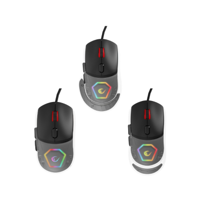 Rampage Hyalo M1 Siyah Değiştirilebilir 3 Kapaklı RGB 12000 DPI Gaming Oyuncu Mouse - 11