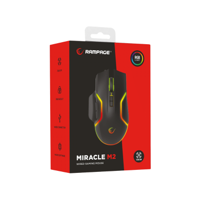 Rampage Miracle M2 8 Tuş RGB Gaming Oyuncu Mouse - 6