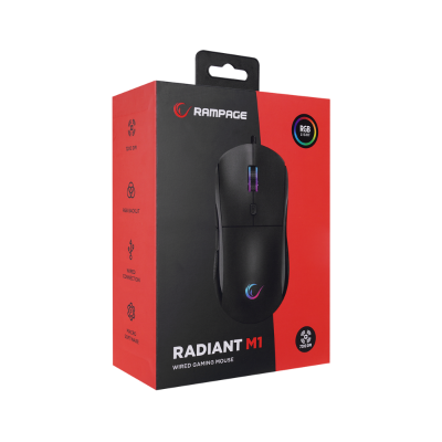 Rampage RADIANT M1 Makro Siyah 7200 dpi RGB Aydınlatmalı Gaming Oyuncu Mouse - 6