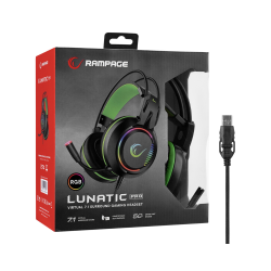 Rampage RM-K25 Lunatic Pro 7.1 RGB Gaming Kulaklık Siyah & Yeşil - 5