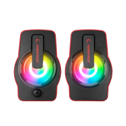 Rampage RMS-G7 FALSETTO 2.0 6 Watt RGB Ledli Kırmızı Multimedia Gaming USB Speaker - 1