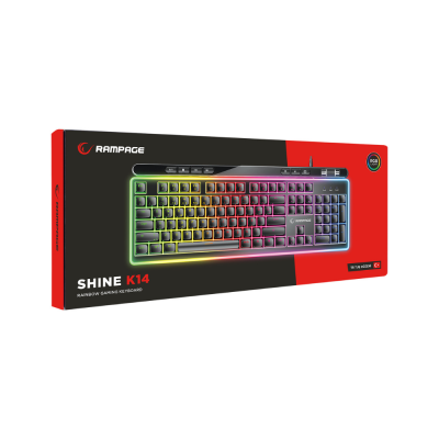 Rampage SHINE K14 Siyah USB RGB Backlight Membrane Gaming Oyuncu Klavye - 7