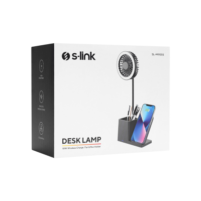 S-link SL-M9055 Siyah Kablosuz Şarj Cihazı Masa Lambası - 8