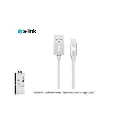 S-link Swapp SW-C500 Micro Usb Akıllı Telefonlar Lüks 2A Data ve Şarj Kablosu - 4