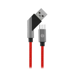 S-link Swapp SW-C570 1M 3A Micro Usb Çapraz Uçlu Kırmızı/Gri Şarj Kablosu 