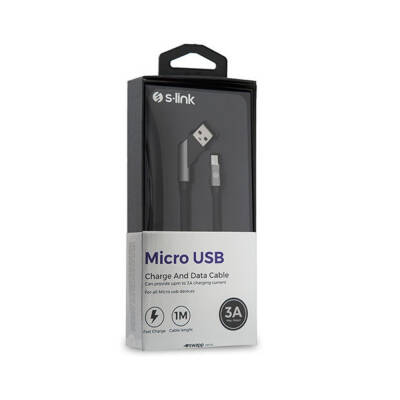 S-link Swapp SW-C570 1M 3A Micro Usb Çapraz Uçlu Kırmızı/Gri Şarj Kablosu - 2