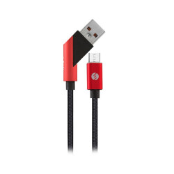 S-link Swapp SW-C570 1M 3A Micro Usb Çapraz Uçlu Siyah/Kırmızı Şarj Kablosu 